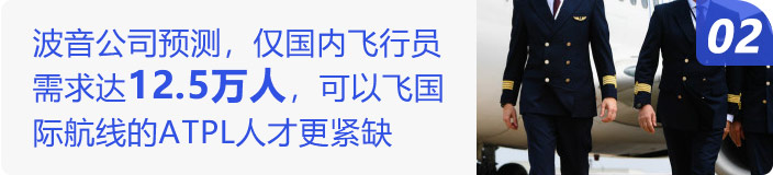 波音公司预测，仅国内飞行员需求达12.5万人，可以飞国际航线的ATPL人才更紧缺